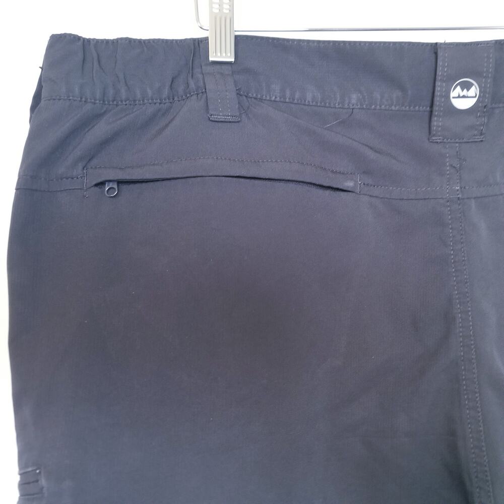 Mens Sz 44 WRANGLER Outdoor Performance Zip Cargo Shorts Elastic Waistband Black - Picture 5 of 8